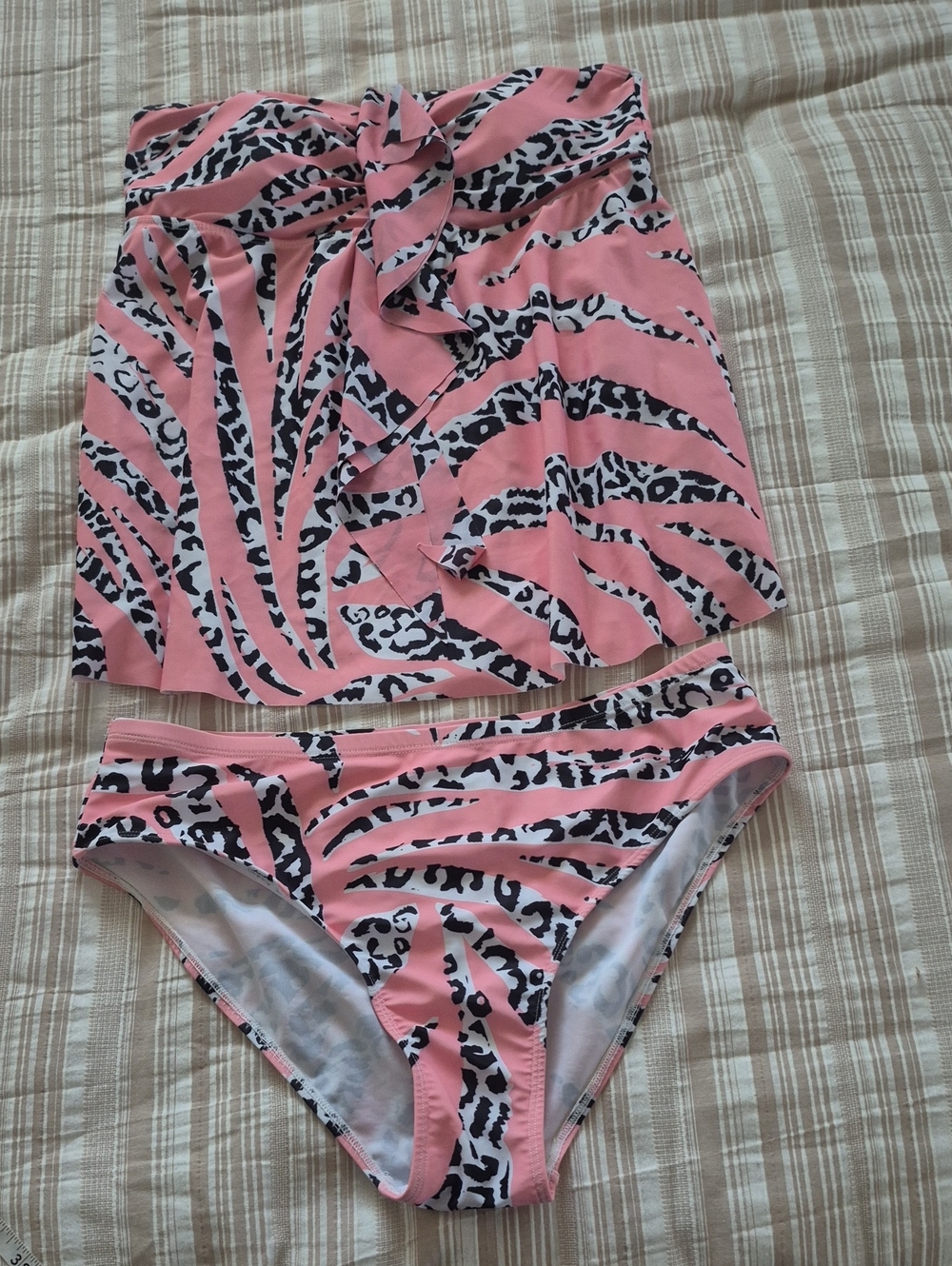 Pink Animal Print Tankini Set
